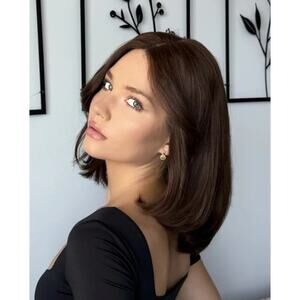 Ann-14" | Lace Front Remy Human Hair Wig-Deep Chocolate Brown